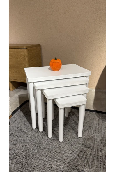 4LÜ BOHEM ZİGON SEHPA FULL BEYAZ ürün görseli 1