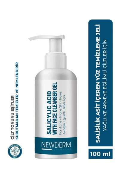 NEWDERM Salisilik Asit Sivilce Karşıtı Yüz Temizleme Jeli Yağlı Ve Akne Eğilimli Ciltler ürün görseli 1