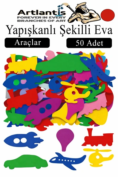 Şekilli Eva Yapışkanlı 50 li 1 Paket Kendinden Yapışkanlı Eva Sticker Okul Öncesi Kreş Ana Sınıfı Etkinlik Proje ürün görseli 1