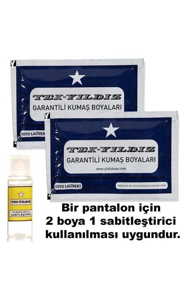 TekYıldız Kumaş Boyası Koyu Lacivert 2 Paket+sabitleme 1 Paket ürün görseli 1