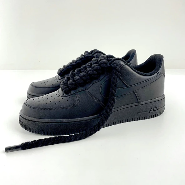 Black Nike Air Force 1 Rope Laces - Resim 4