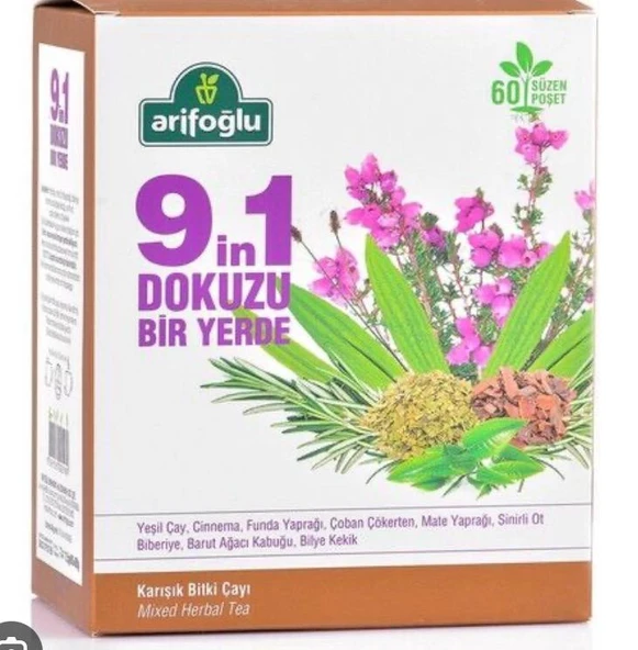 Arifoğlu 9 in 1 Dokuzu Bir Yerde Form  Çayı 60 Süzen Poşet ürün görseli 1