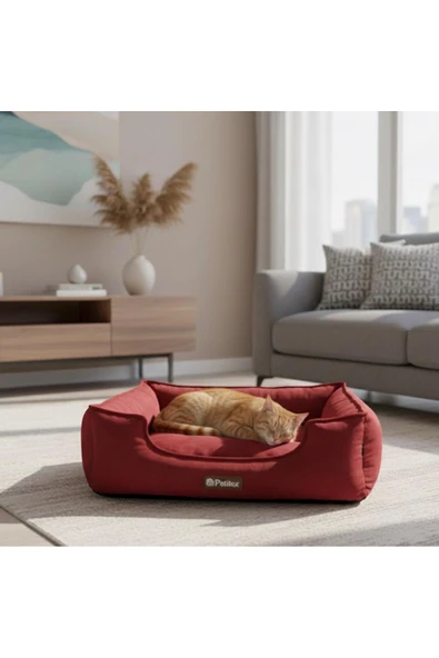 PATİTEX Özel Seri Kadife Yatak- Kedi Yatak- Köpek Yatak - Lux Yatak- Minderli Yatak - S ve M Beden ürün görseli 1