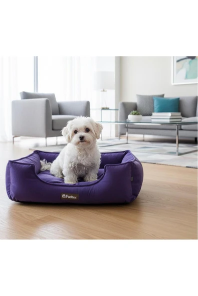 PATİTEX Özel Seri Kadife Yatak- Kedi Yatak- Köpek Yatak - Lux Yatak- Minderli Yatak - S ve M Beden ürün görseli 1