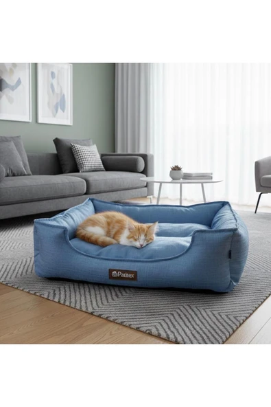 PATİTEX Özel Seri Kadife Yatak- Kedi Yatak- Köpek Yatak - Lux Yatak- Minderli Yatak - S ve M Beden ürün görseli 1