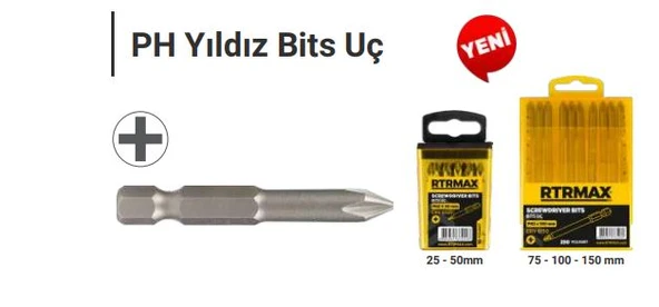 BİTS UÇ PH3*50 - 10 AD. RTRMAX ürün görseli 1