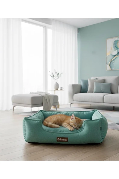 PATİTEX Özel Seri Kadife Yatak- Kedi Yatak- Köpek Yatak - Lux Yatak- Minderli Yatak - S ve M Beden ürün görseli 1