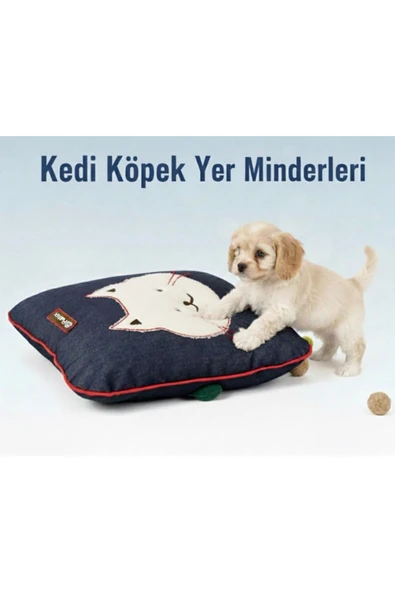 PATİTEX Kedi Minder -Köpek Minder-Gabardin Kumaş-Yıkanabilir-01-Peluş Kedi Figürlü ürün görseli 1