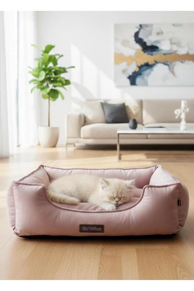 PATİTEX Özel Seri Kadife Yatak- Kedi Yatak- Köpek Yatak - Lux Yatak- Minderli Yatak - S ve M Beden ürün görseli 1