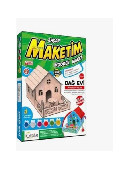 Giftölye Ahşap Maket Dağ Evi -Boyama- Hobby - 1 Ahşap Maket Kuş Evi-Boyama- Hobby ürün görseli 1