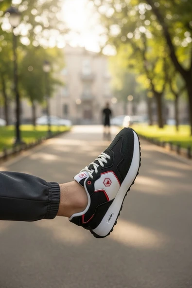 Enoch Erkek Spor ve Yürüyüş Ayakkabısı Tam Ortopedik Tabanlı Süet Detaylı Retro Günlük Model ürün görseli 1