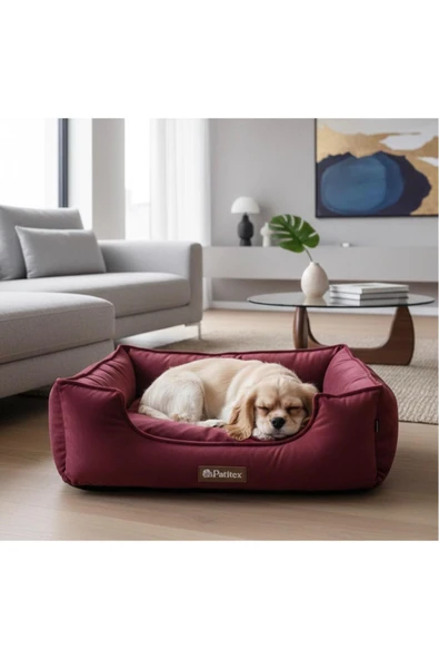 PATİTEX Özel Seri Kadife Yatak- Kedi Yatak- Köpek Yatak - Lux Yatak- Minderli Yatak - S ve M Beden ürün görseli 1