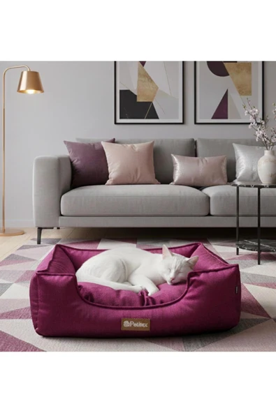PATİTEX Özel Seri Kadife Yatak- Kedi Yatak- Köpek Yatak - Lux Yatak- Minderli Yatak - S ve M Beden ürün görseli 1
