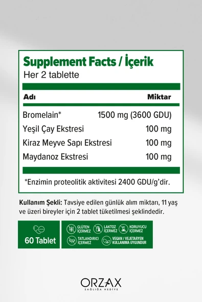 Ocean Bromelain Complex 60 Kapsül - Resim 2
