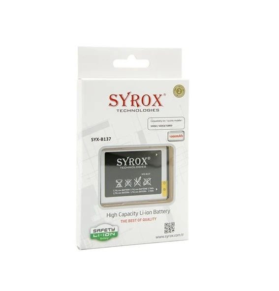 Syrox Samsung 3850 Batarya Pil B137 ürün görseli 1