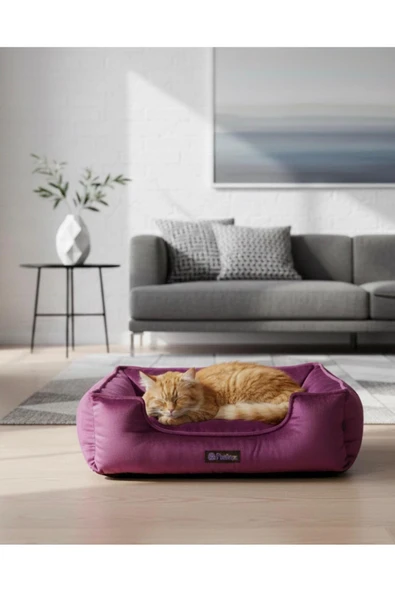 PATİTEX Özel Seri Kadife Yatak- Kedi Yatak- Köpek Yatak - Lux Yatak- Minderli Yatak - S ve M Beden ürün görseli 1