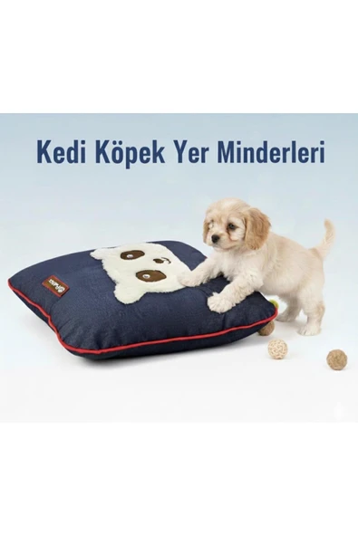 PATİTEX Kedi Minder -Köpek Minder-Gabardin Kumaş-Yıkanabilir-Panda Figürlü ürün görseli 1