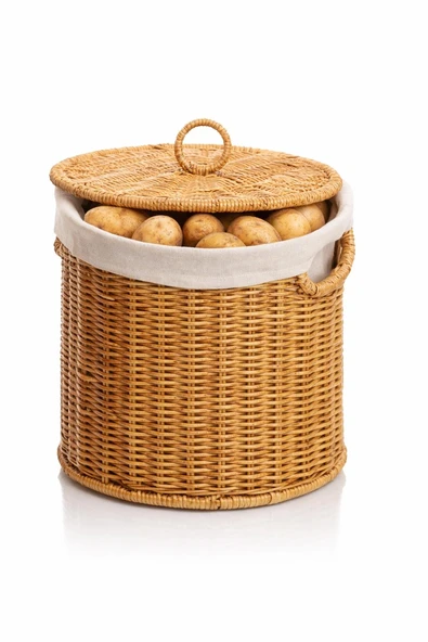 Mien Rattan Kapaklı Sepet Küçük Boy 21x20 cm ürün görseli 1
