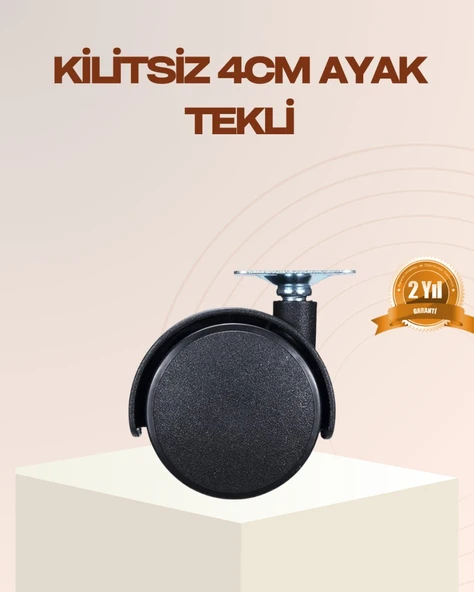 4 cm Kilitsiz Mobilya Ayağı Tekli Kolay Dönen Masa ve Sehpa Ayağı ürün görseli 1