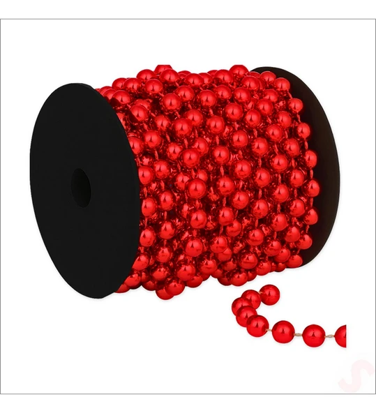 Zincir Boncuk Makara 6mm x 8mt - Kırmızı ürün görseli 1