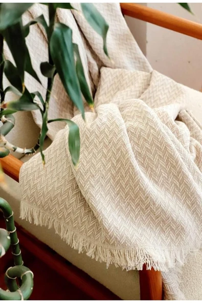 Pamuklu Koltuk Örtüsü 170x210 cm Tekli&Üçlü Koltuk,Çekyat ve Berjer İçin Modern Çizgili Yıkanabilir ürün görseli 1