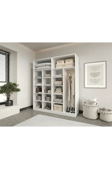 CANBAZ FURNİTURE Esla modüllü 4 cam kapaklı %100 MDF (KURULUM DAHİL) ürün görseli 1