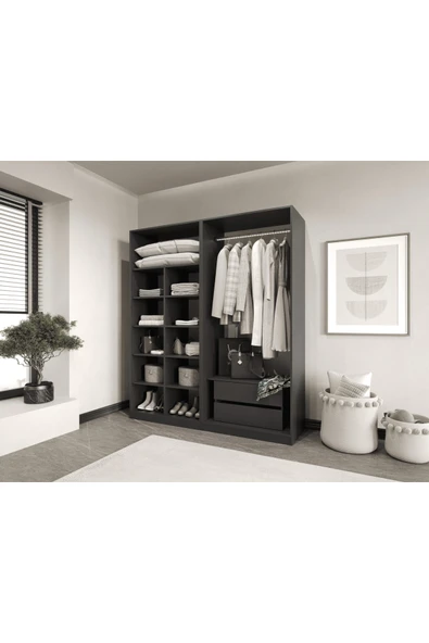 CANBAZ FURNİTURE Esla modüllü 4 kapaklı %100 MDF (KURULUM DAHİL) ürün görseli 1