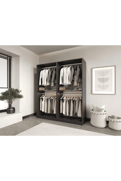 CANBAZ FURNİTURE Esla modüllü 4 kapaklı 100%MDF (KURULUM DAHİL) ürün görseli 1