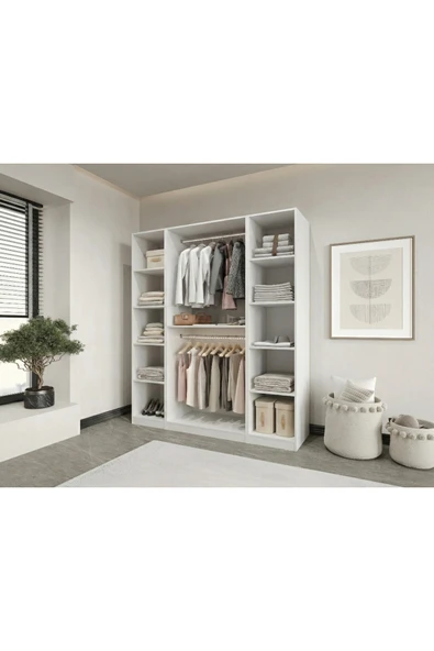 CANBAZ FURNİTURE Esla modüllü 4 kapaklı %100 MDF (KURULUM DAHİL) ürün görseli 1