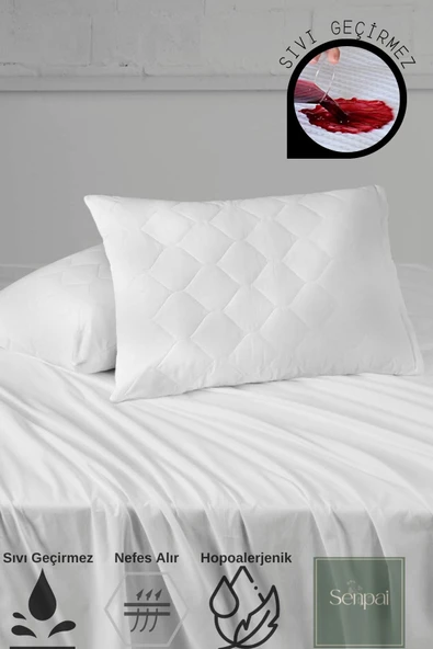 Kapitone Kapaklı Microfiber %100 Su Geçirmez Yastık Alezi , Sessiz ve Rahat Kullanım ürün görseli 1