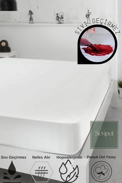 Terry Fitted Pamuklu %100 Sıvı Geçirmez Yatak Koruyucu Full kenar Alezi Tek/Çift Kişilik/Bebek/Çocuk ürün görseli 1