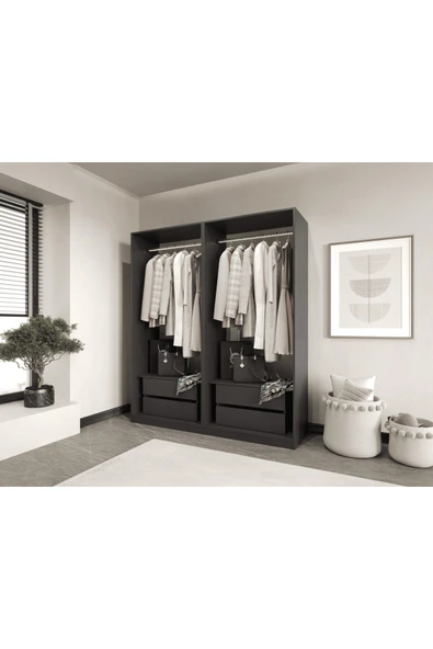 CANBAZ FURNİTURE Esla modüllü 4 kapaklı %100 MDF (KURULUM DAHİL) ürün görseli 1