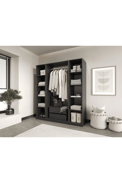 CANBAZ FURNİTURE Esla modüllü 4 cam kapaklı %100 MDF (KURULUM DAHİL) ürün görseli 1