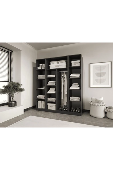 CANBAZ FURNİTURE Esla modüllü 4 cam kapaklı %100 MDF (KURULUM DAHİL) ürün görseli 1
