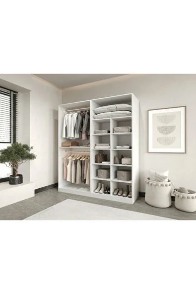 CANBAZ FURNİTURE Esla modüllü 4 kapaklı %100 MDF (KURULUM DAHİL) ürün görseli 1
