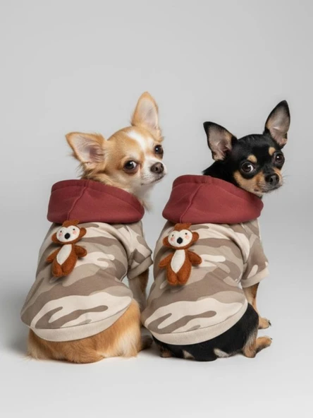Safari Friends Kapüşonlu Köpek Sweatshirt – Küçük Irklar ürün görseli 1