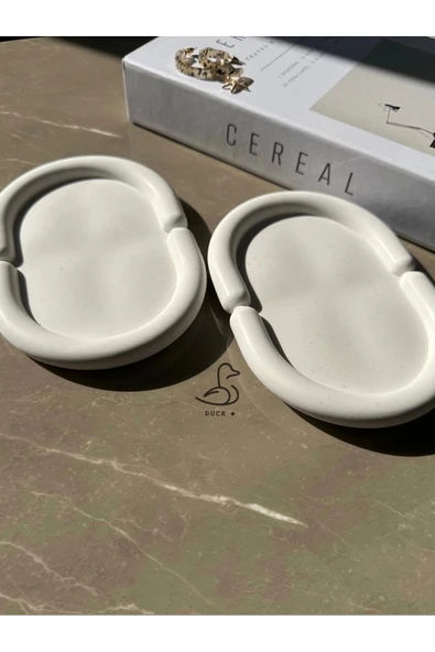 Bulut Görünümlü Oval Dekoratif Tabak 4’lü - Resim 2