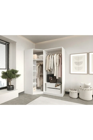 CANBAZ FURNİTURE Esla modüllü 3 cam kapaklı köşe %100 MDF (KURULUM DAHİL) ürün görseli 1