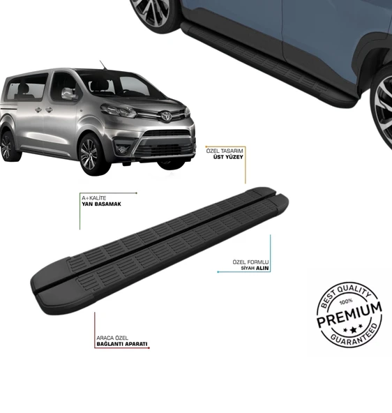 TOYOTA PROACE VERSO II ! UZUN ! ŞASE 2016 2017 2018 2019 2020 2021 2022 2023 2024 2025 2026 SLN SİYAH YAN BASAMAK ürün görseli 1