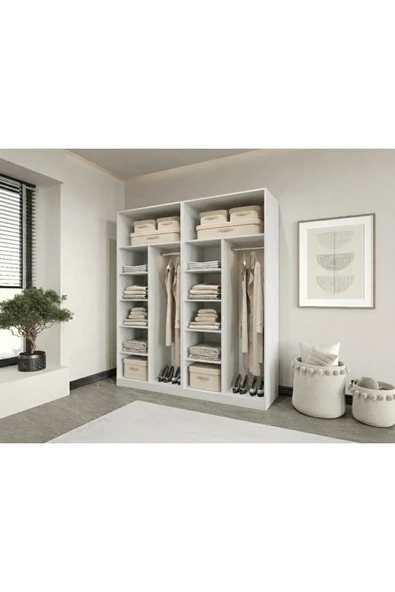 CANBAZ FURNİTURE Esla modüllü 4 cam kapaklı %100 MDF (KURULUM DAHİL) ürün görseli 1