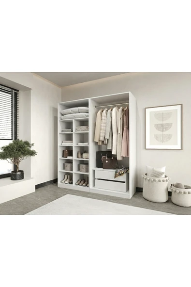 CANBAZ FURNİTURE Esla modüllü 4 kapaklı %100 MDF (KURULUM DAHİL) ürün görseli 1