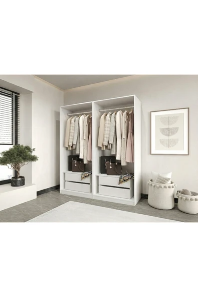 CANBAZ FURNİTURE Esla modüllü 4 kapaklı %100 MDF (KURULUM DAHİL) ürün görseli 1