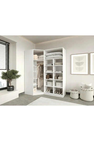 CANBAZ FURNİTURE Esla modüllü 3 cam kapaklı köşe %100 MDF (KURULUM DAHİL) ürün görseli 1