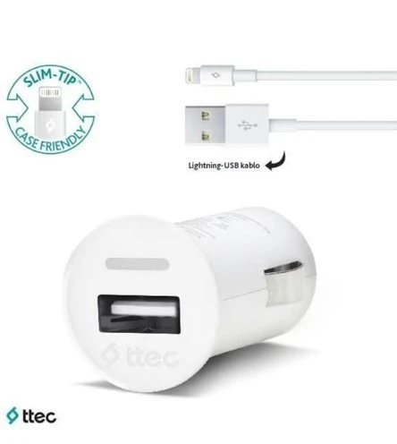 TTEC Compact İphone USB Araç Şarj Cihazı ürün görseli 1