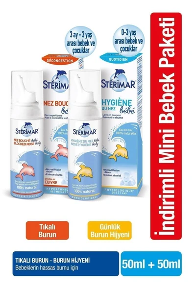Sterimar Baby Deniz Suyu Burun Spreyi 50 Ml + Sterimar Hypertonic Baby Tıkalı Burun 50 Ml ürün görseli 1