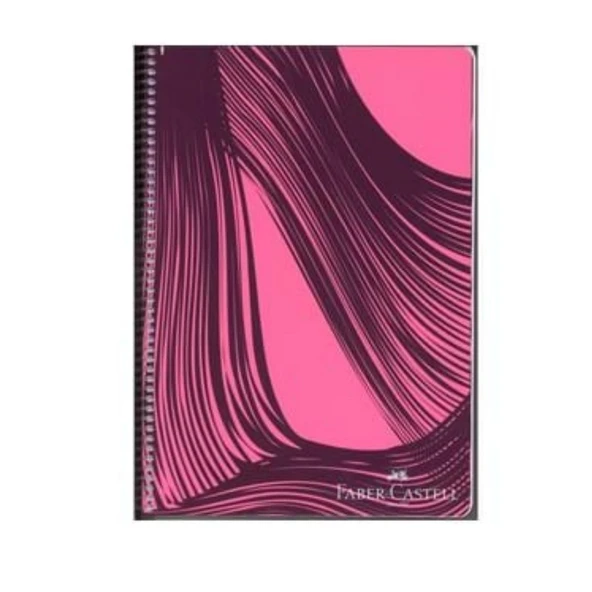 Faber Castell Pp Kapak Waves Spiralli Defter 80 Yp Çizgili 5075 000434-Pembe ürün görseli 1