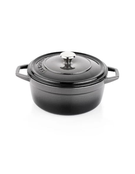 Schafer Guss Chef Döküm Derin Tencere 20Cm-2 Parça-Gri ürün görseli 1