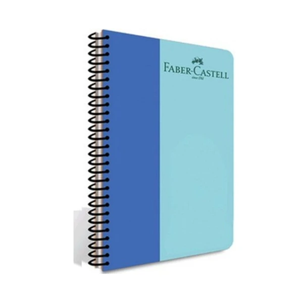 Faber Castell Pp Kpk Bicolor Spiralli Defter 80 Yp Kareli 5075 000128-Mavi ürün görseli 1