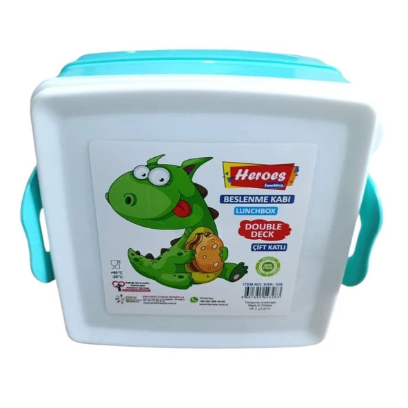 Heroes Lunchbox Çift Katlı Beslenme Kabı ERN-328-Yeşil ürün görseli 1