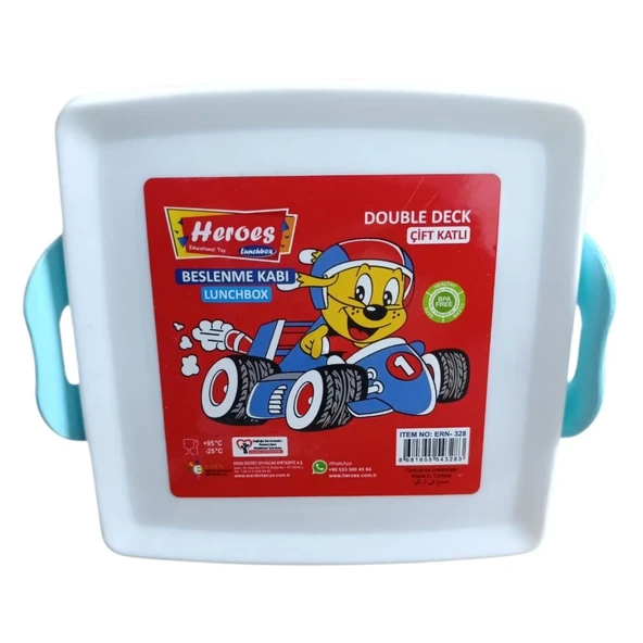 Heroes Lunchbox Çift Katlı Beslenme Kabı ERN-328-Mavi ürün görseli 1